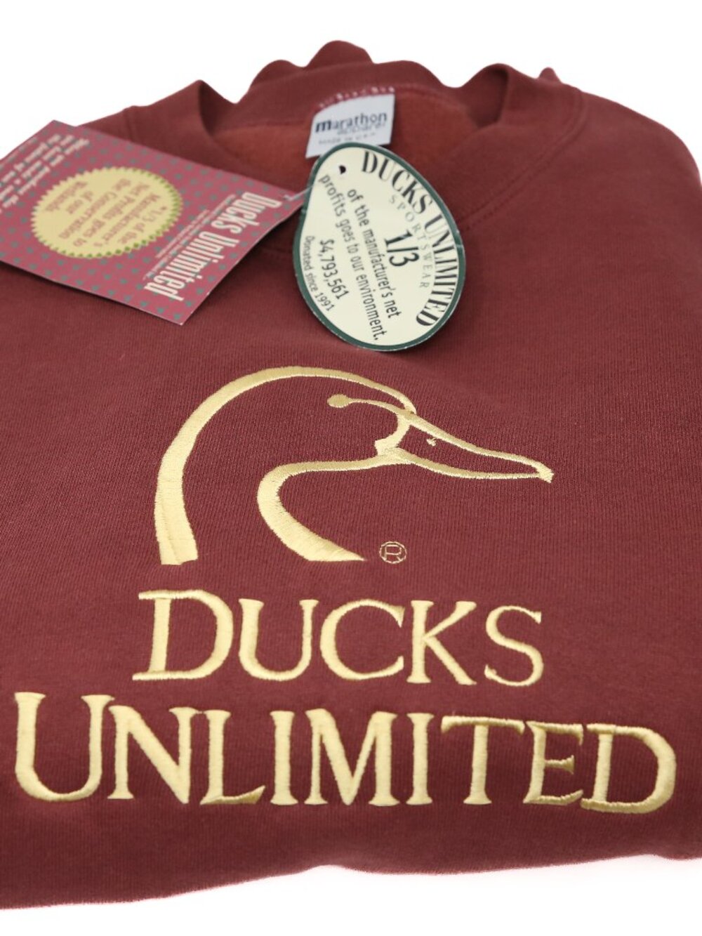 RARE Vintage NWT Ducks Unlimited Sweatshirt Unisex XL Marathon USA Hunting 90s